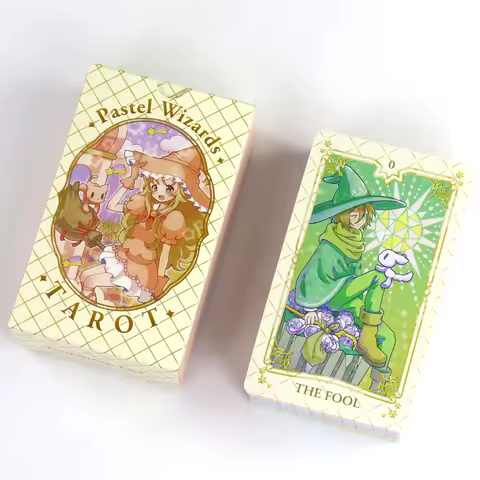 Pastel Wizards Tarot Deck 78 Pcs Cartoon Tarot Cards Japanese Anime 10.3*6cm