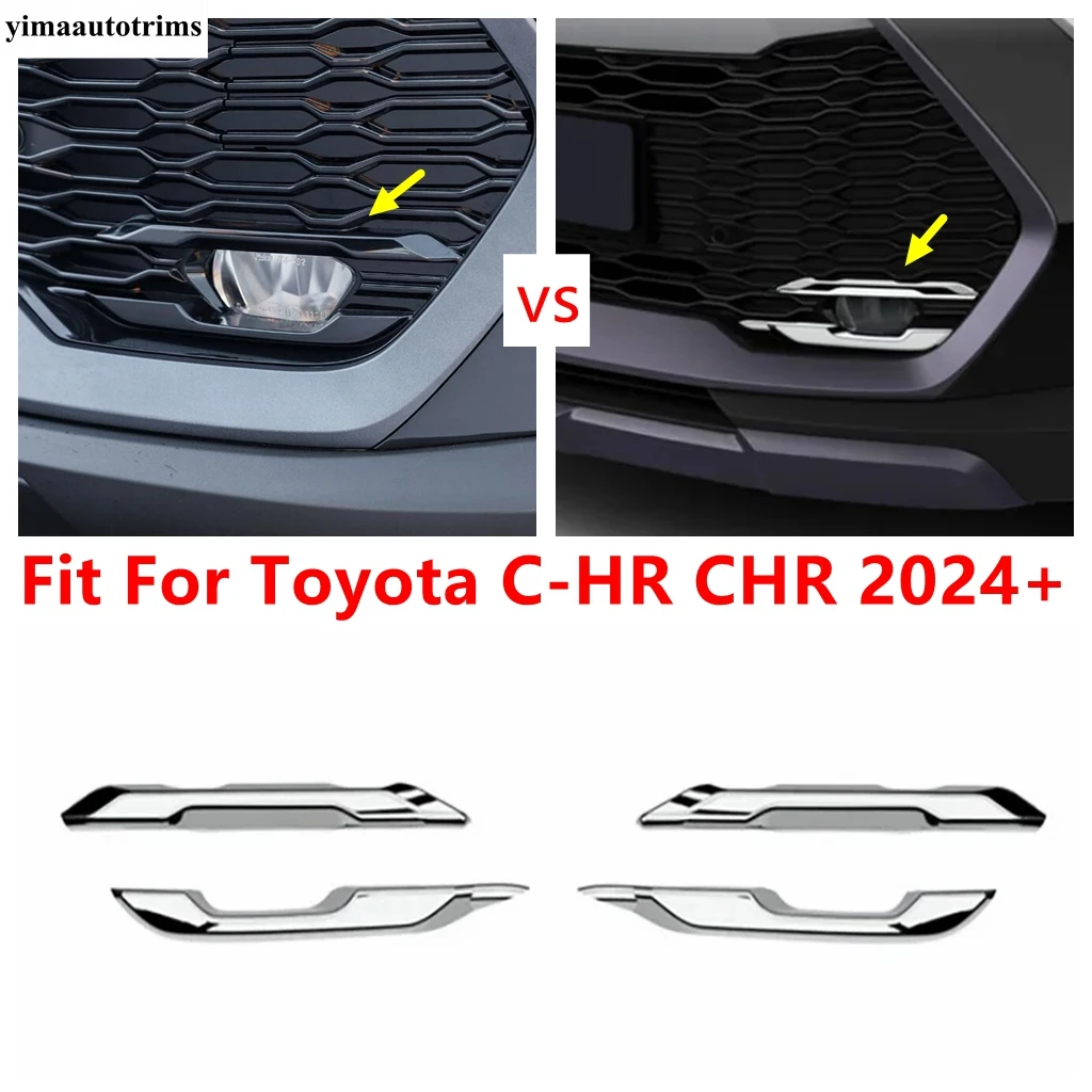 

For Toyota C-HR CHR 2024 2025 ABS Chrome Front Fog Lamp Light Eyebrow Strip Decoration Cover Trim Accessories Exterior Refit Kit