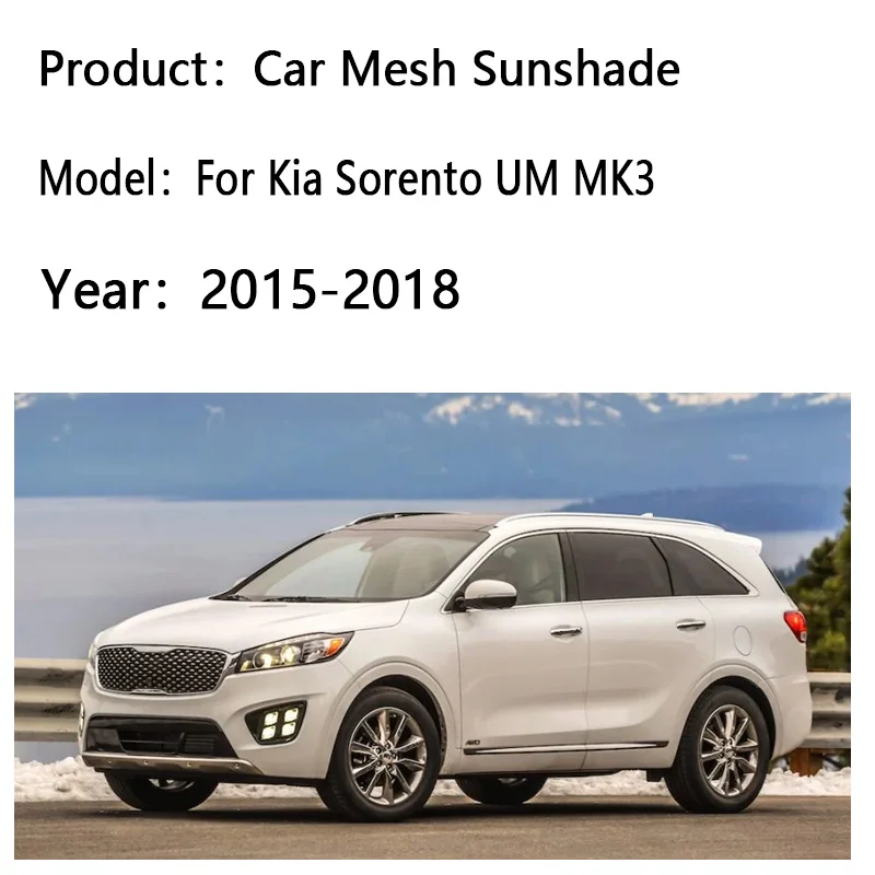 Car Window Sunshade For Kia Sorento UM MK3 2016 2017 2018 2019 Visor Mesh UV Protection Windshield Frame Curtain Car Accessories