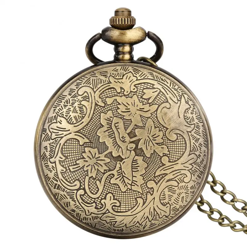 Sculpted Retro Engraved United States Coast Guard 1790 Wood Crafts Quartz Pocket Watch Necklace Chain Pendant Gift for Men Women