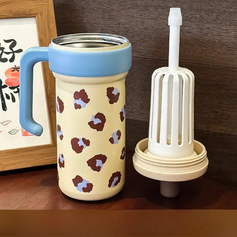 

Изолированная чашка большой емкости и высокой эстетики 316, соломенная чашка, портативная чашка для мороженого, мужская чашка для разделения чая и воды