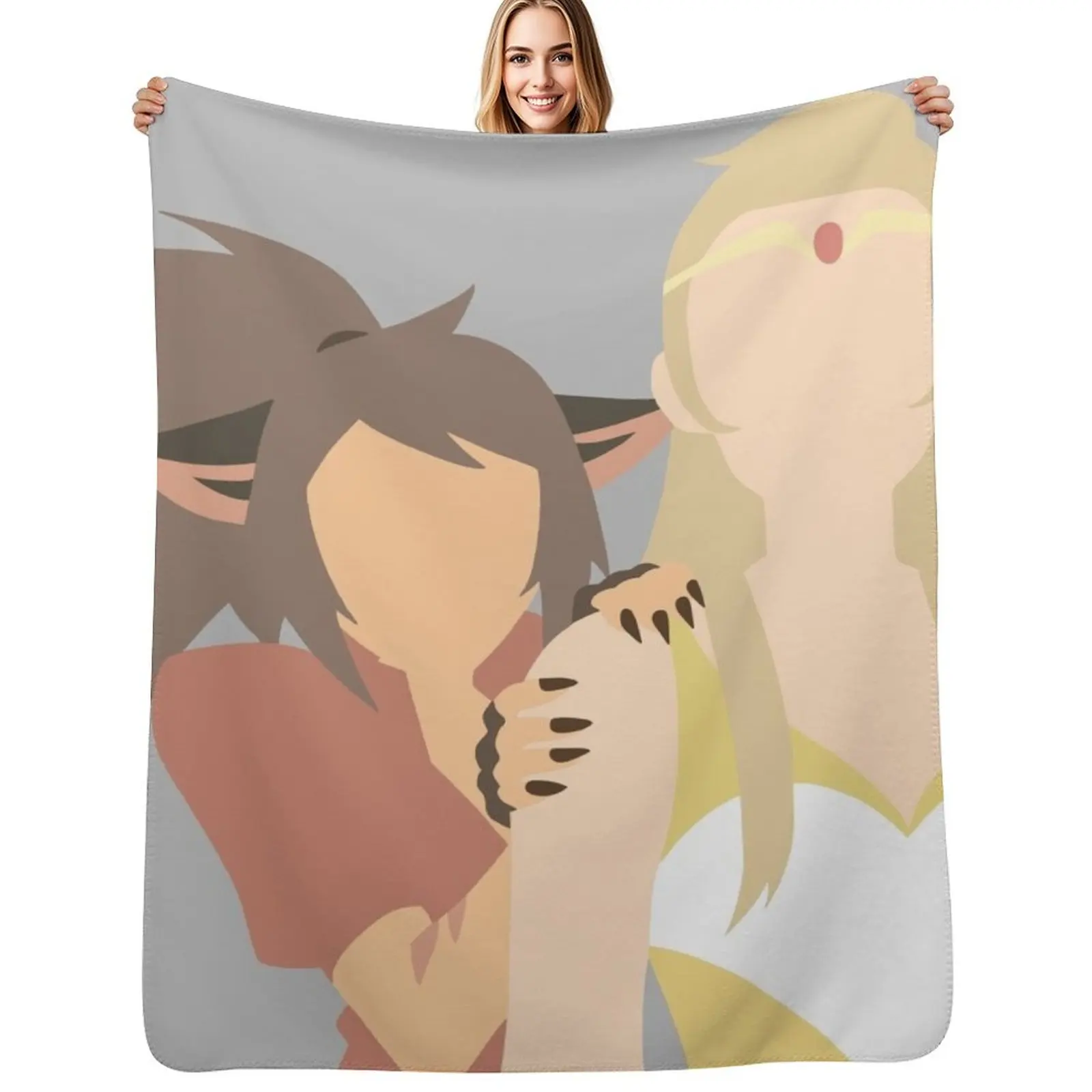 Future Catradora Vector Art Throw Blanket Soft Sherpa Fleece Warm Blanket for Winter