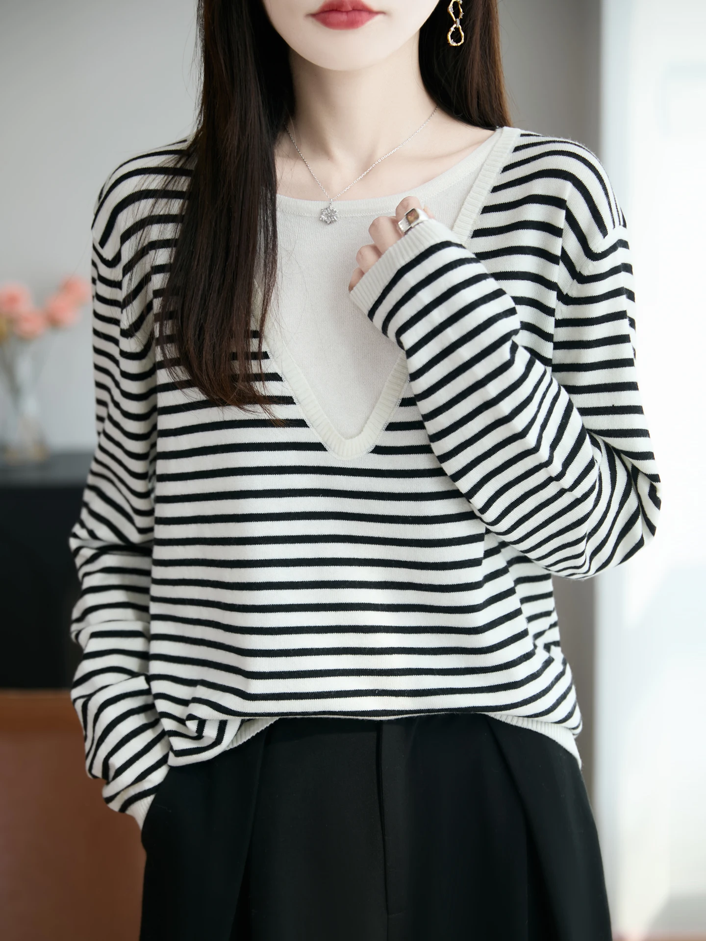 New Fashion Woman Worsted Merino Wool Sweater Elegant Female Autumn Winter Knitted Pullover Long Sleeve Clothes Tops Lady Jumper