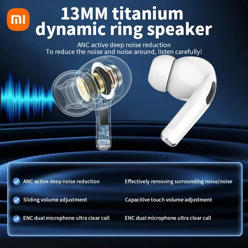 Imagen 2 del producto XIAOMI nuevo auriculares con pantalla táctil auriculares inalámbricos Bluetooth auriculares con cancelación activa de ruido con micrófono