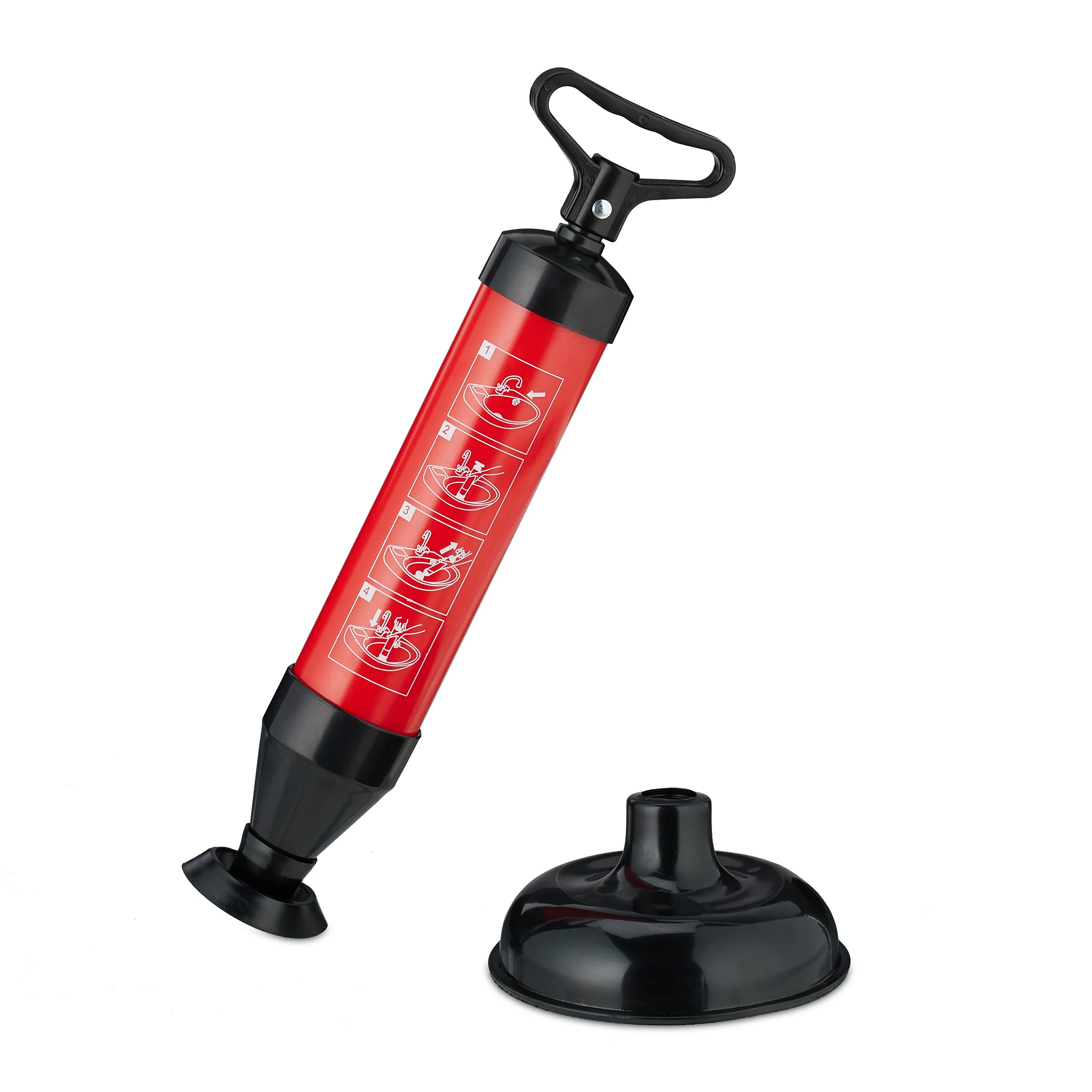 Pompa per la pulizia dei tubi di scarico, con 2 accessori, alimentata a pressione d’aria, per WC, doccia, lavandino, vasca da bagno e tubi di scarico, senza sostanze chimiche, in ABS/PVC, colore