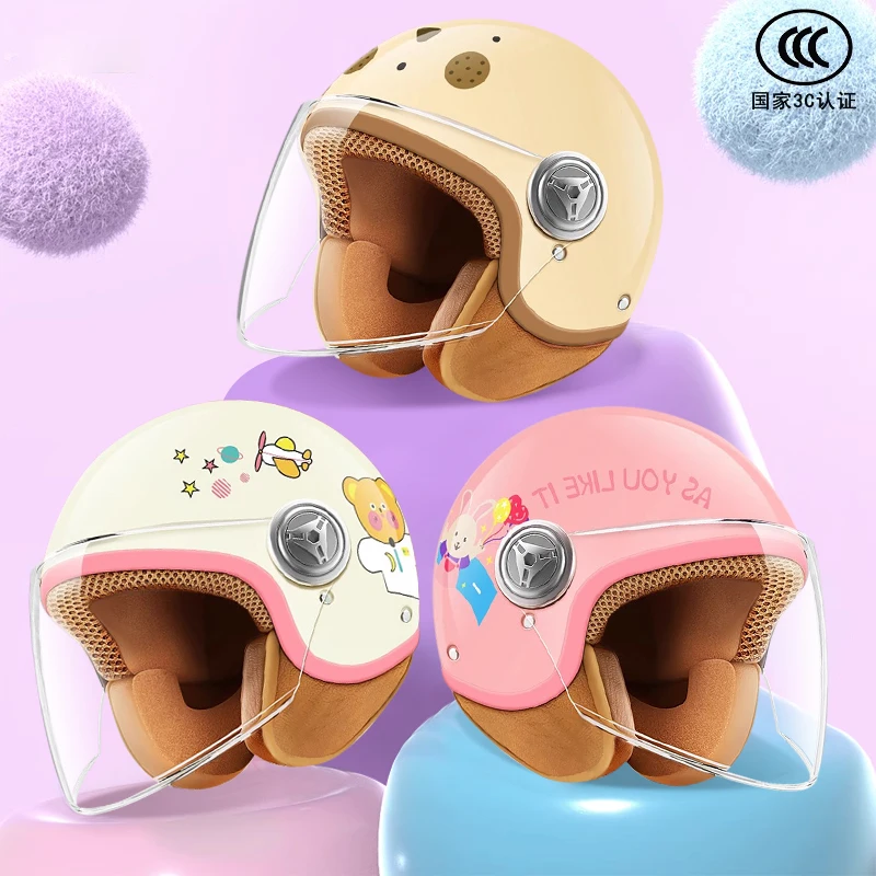 

Открытый шлем, детский полушлем, подходящий для электрического велосипеда, мотоцикла, скутера, комфортный шлем 4/3, полушлем