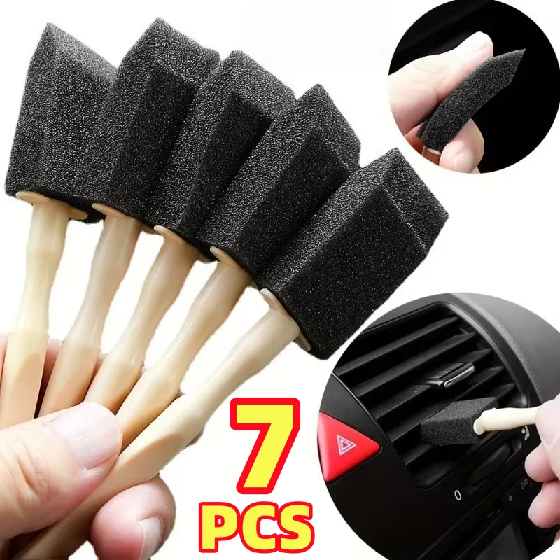 7PCS Car Air Vent Cleaning Brush Set Air Vent Dusting Tool Interior Cleaning Sponges for Car Dashboard And Air Vents