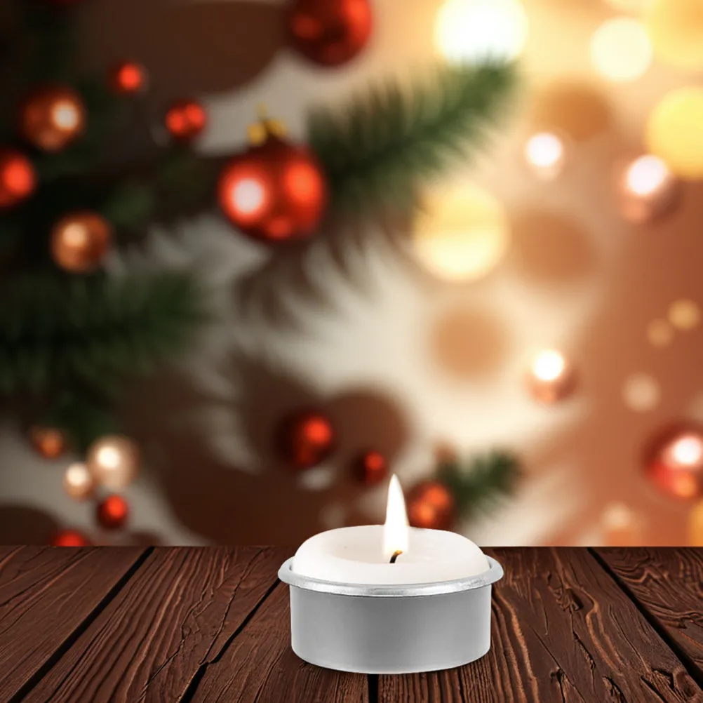 10Pcs Silver Flanged Empty Cup DIY Christmas Wreath Accessory Votive Holder Tea Light Stand Holiday Wedding Decor Home