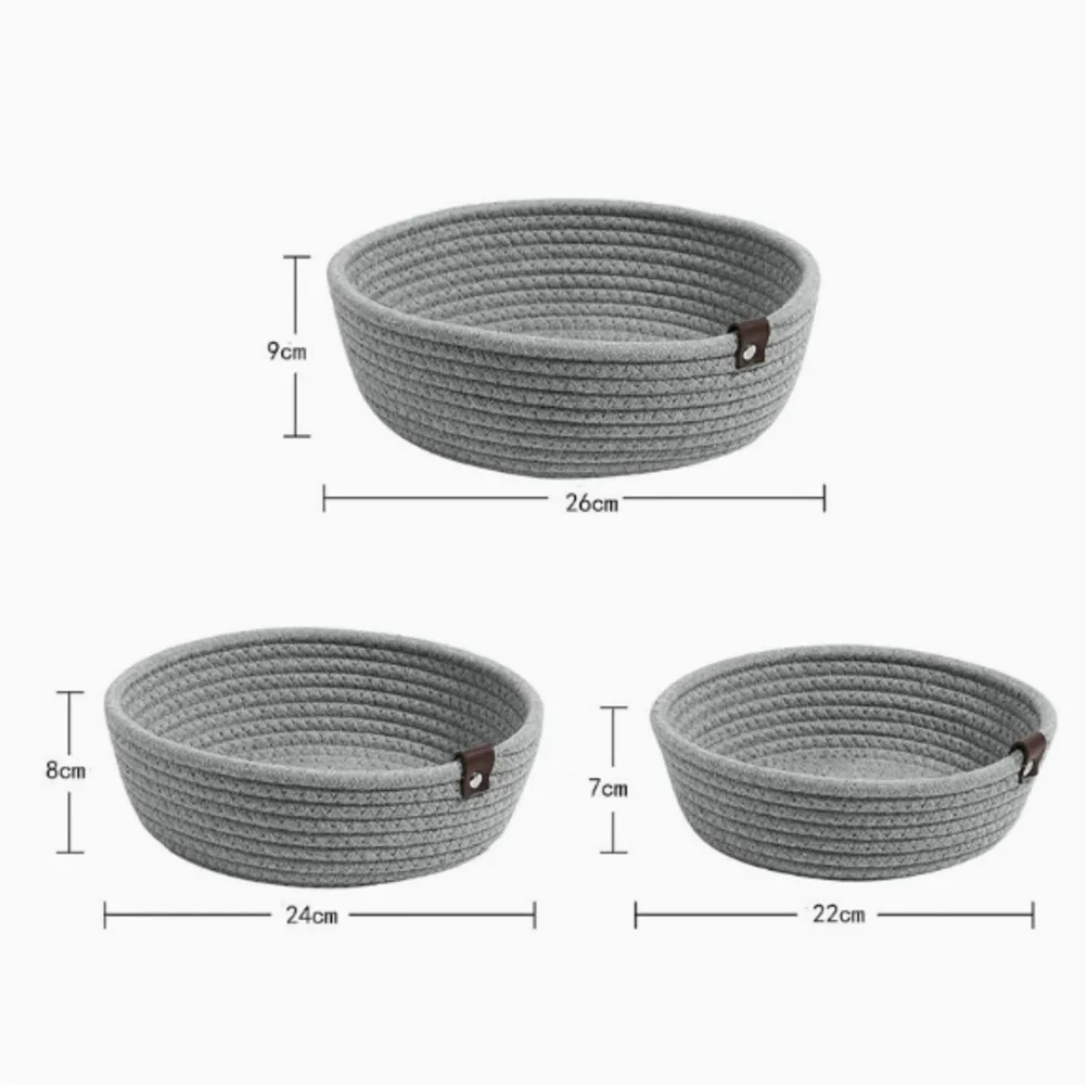For Bedroom Cotton Rope Handcrafted Woven Basket Set Woven Cotton Rope Handcrafted Design Retains Shape For Bedroom