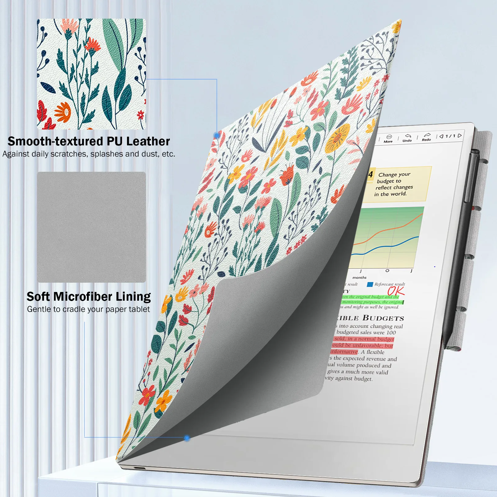 Etui MoKo do Remarkable Paper Pro 2024 11,8\", lekkie, ultracienkie etui magnetyczne z szerokim zapięciem ochronnym na długopis, automatyczne usypianie — zdjęcie produktu 3