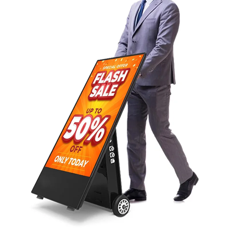 Movable Battery Powered Digital Poster Led Screen Outdoor Digital Led Poster for Advertising Promotion Wholesale Price