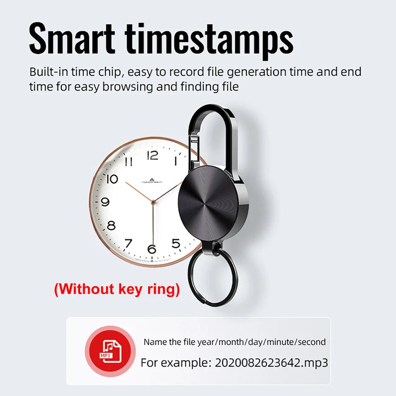 

4GB/8GB/16GB/32GB Keychain Mini Voice Recorder Activated Sound Professional HD Noise Reduction Digital Dictaphone MP3 Player