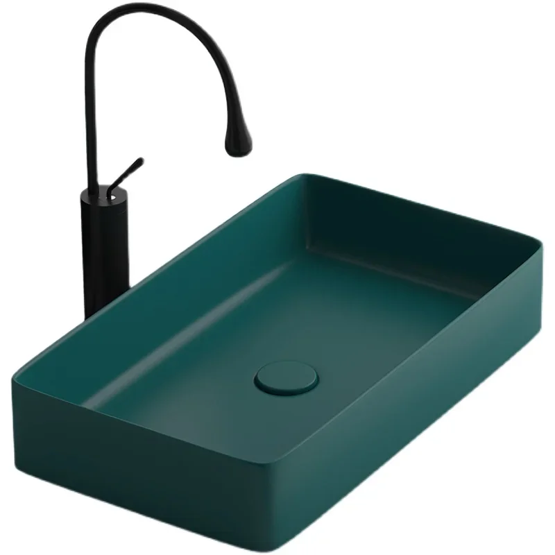 black countertop basin rectangular wash basin home washbasin matte matte matte washbasin balcony ceramic