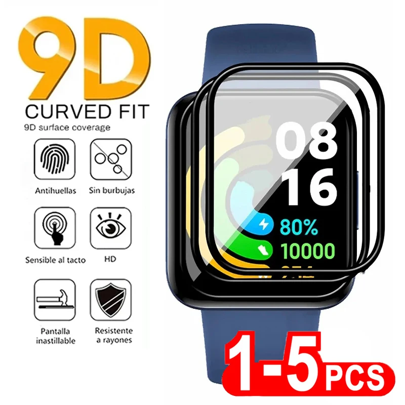 9D Soft Glass Full Screen Protector for Xiaomi Mi Watch Lite 2019 Color Poco Protective Film for Redmi Watch 2 3 Lite Active