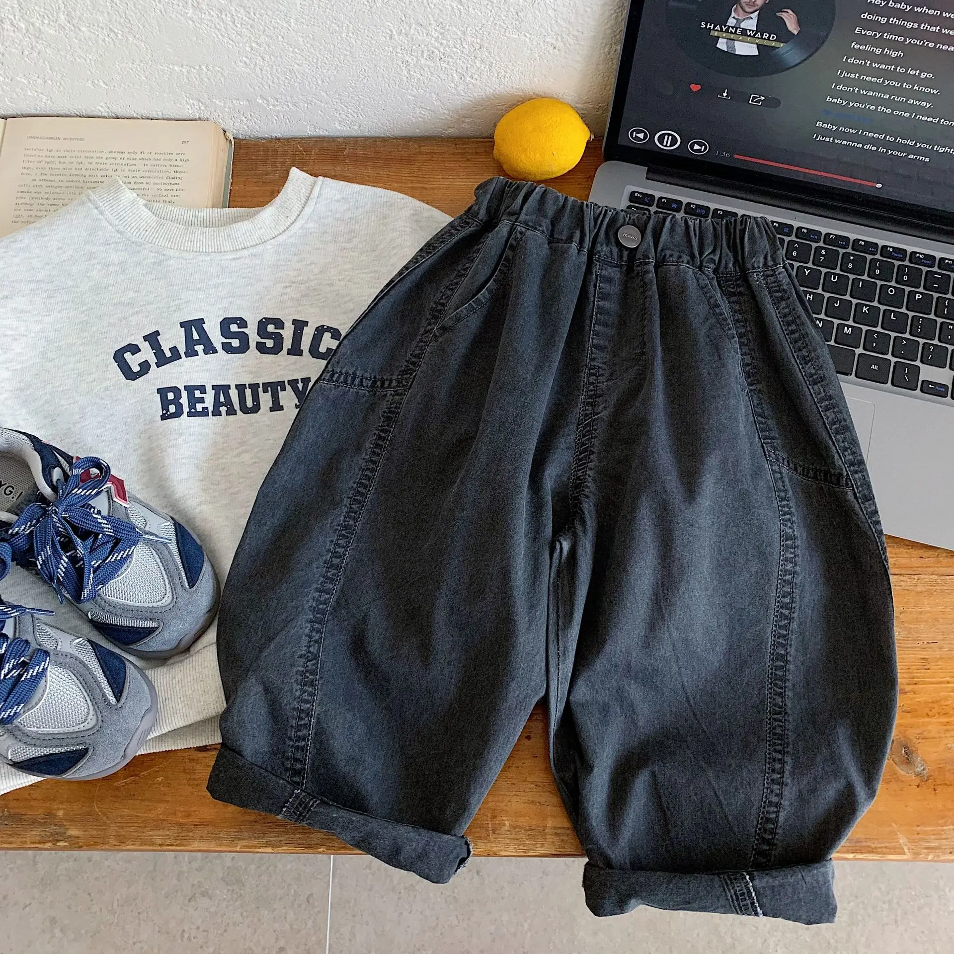 Children's Pants 2026 Spring New Item, Boys' Solid Color Loose Casual Solid Color Children's Pants