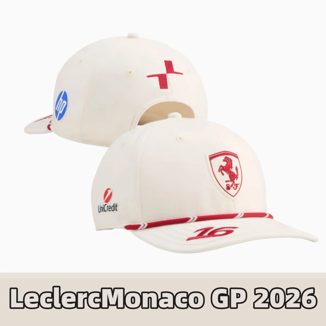 Scuderia Ferrari Team 2026 MONACO GP Charles Leclerc Baseball Cap, Ferrari Replica Charles Leclerc Homerace Cap
