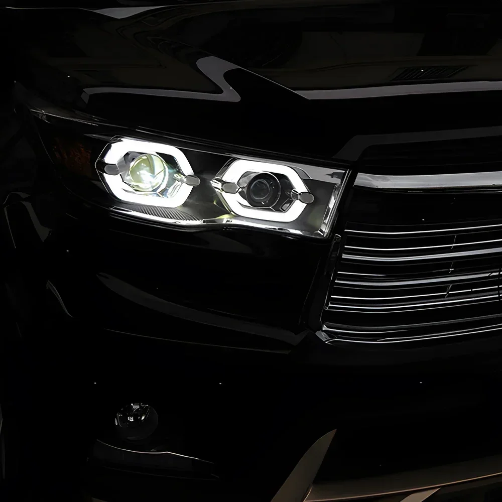 

For Toyota Highlander Kluger 2015-2017 Car Front lamps Upgrade Dual Projector Lens Accessories LED Auto Headlights Assembly