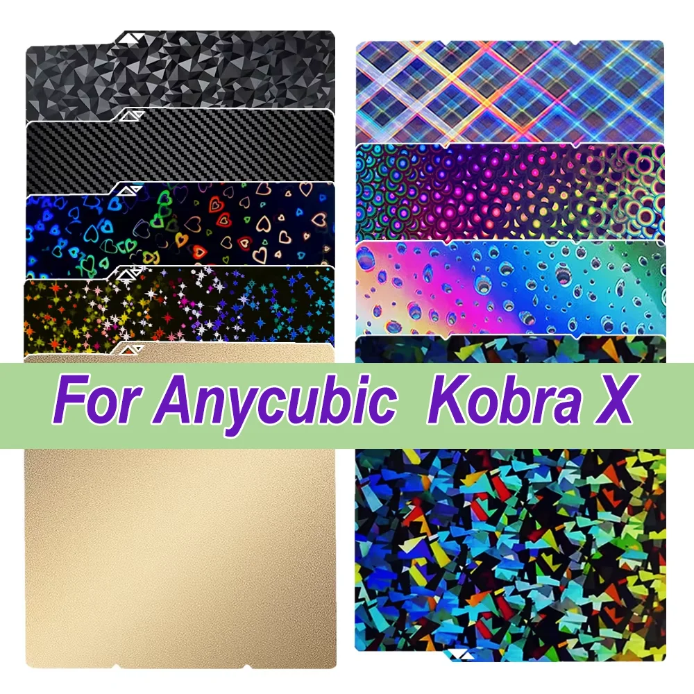 

For Anycubic Kobra X Build Plate Pei Sheet 264x276mm Textured Smooth Kobra X Build Plate Double Sided 3D Printer Pei Heated Bed
