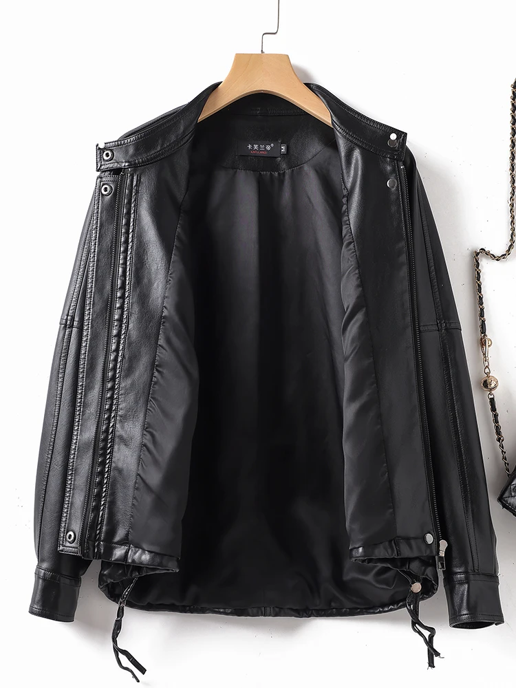 Giacca in Pelle di Pecora da Donna, Nuova Collezione Autunno Inverno 2025, Stile Casual e Trendy