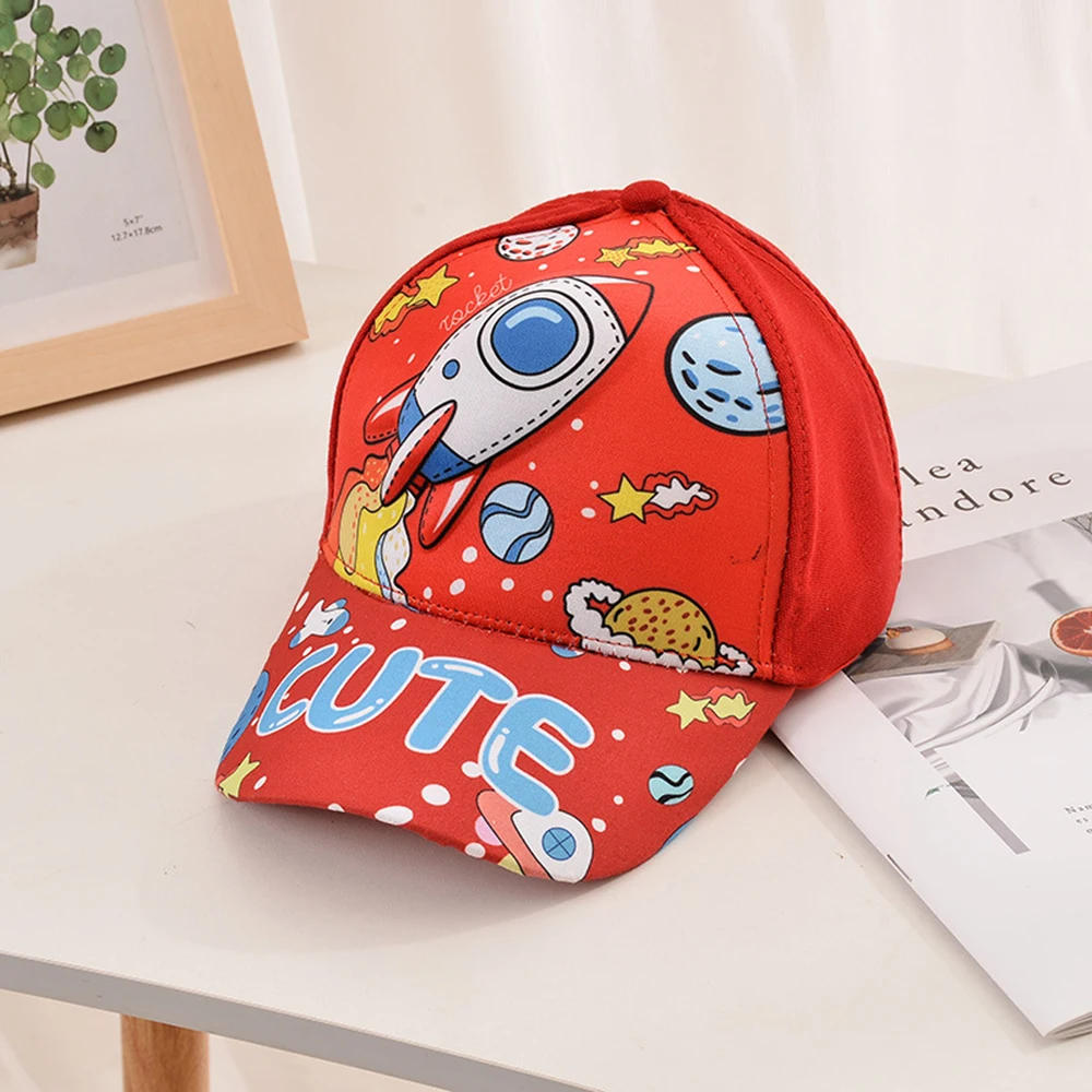 Children\'s Baseball Cap Cartoon Rocket Baby Sun Visor Peaked Hat Boy\'s Hip Hop baseball Caps For Kids 2-8 Years