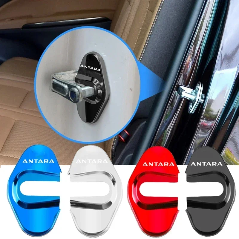 4Pcs Car Door Lock Covers for OPEL ANTARA Logo 2023 Movano VXR Grandland Auto Doors Locker Cover Protection Stickers Accessories