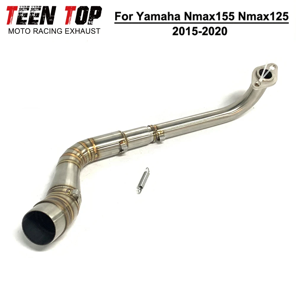 ヤマハ-nmax155-フロントリンクパイプ排気エルボオートバイエスケープ-nmax-125-2015-2020-接続パイプレーシングステンレス鋼