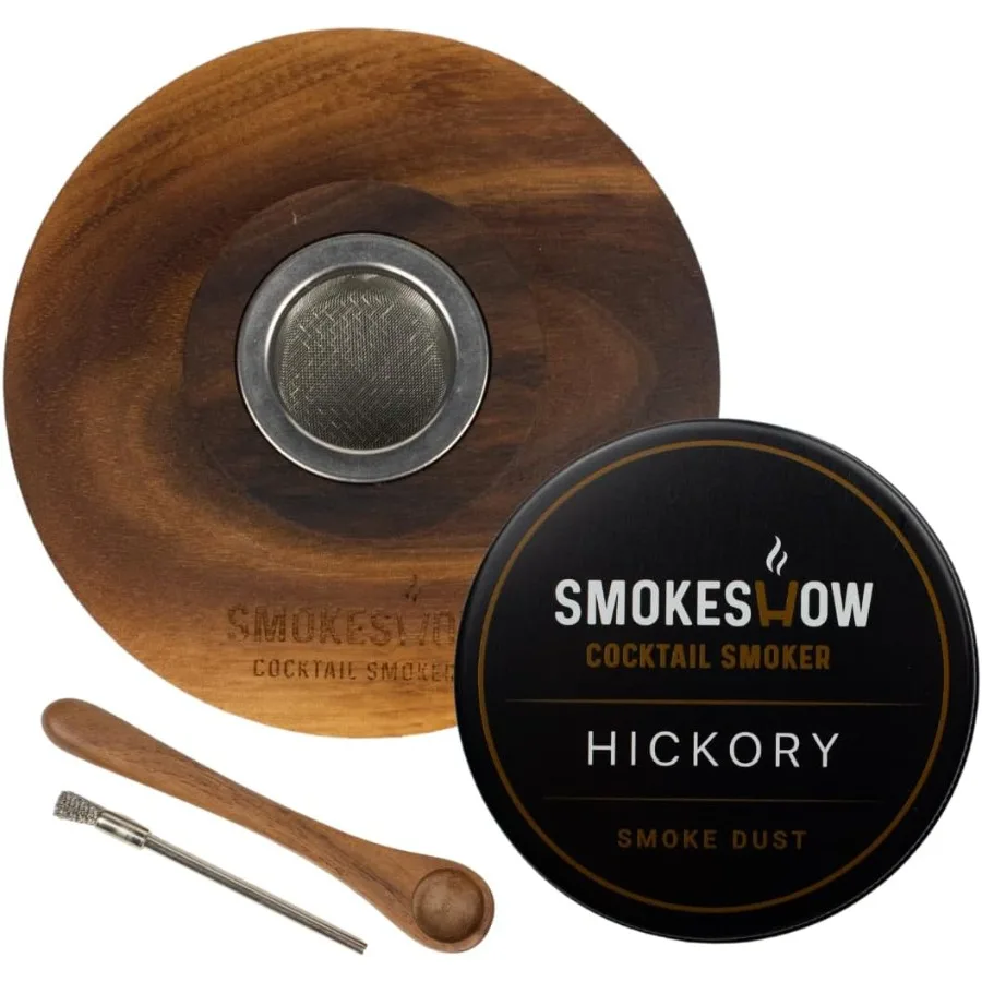 ชิปไม้พรีเมียมจากไม้วอลนัทสำหรับรมควันค็อกเทล บรรจุในกระป๋องขนาด 4 ออนซ์ 1 กระป๋อง เหมาะสำหรับวิสกี้และโอลด์แฟชั่น เคลือบด้วยสารธรรมชาติที่ปลอดภัยสำหรับอาหาร