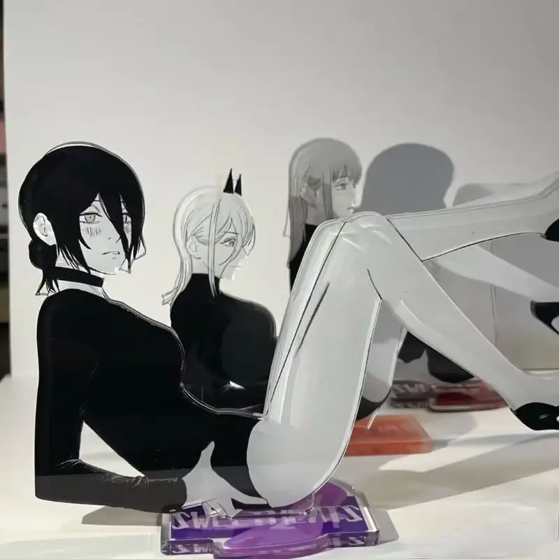 Anime Kettensäge Mann Power Makima Reze Cosplay Figur Stehen Acryl Stehende Platte Ornament Zubehör Dekoration Requisiten