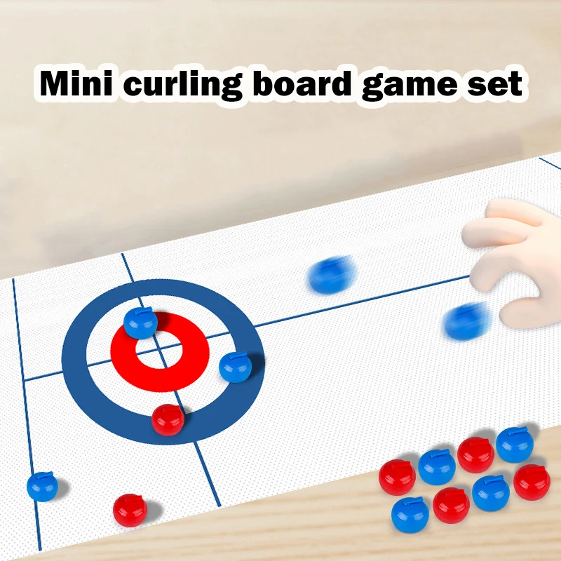 Creative Fun Parent-child Interaction Mini Curling Table Game Set Tabletop Games Two Players Children Puzzle Toys Birthday Gift