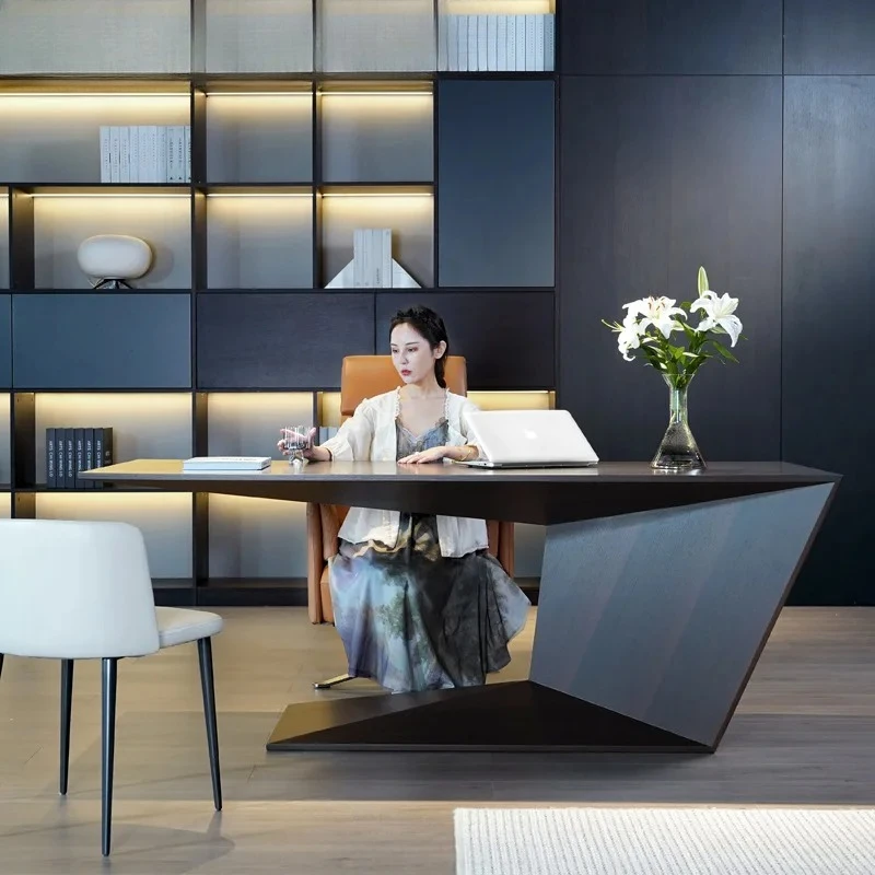 

Современный дизайн в стиле лёгкой роскоши, специальная форма, компьютерный стол для домашнего кабинета, мебель для офиса.