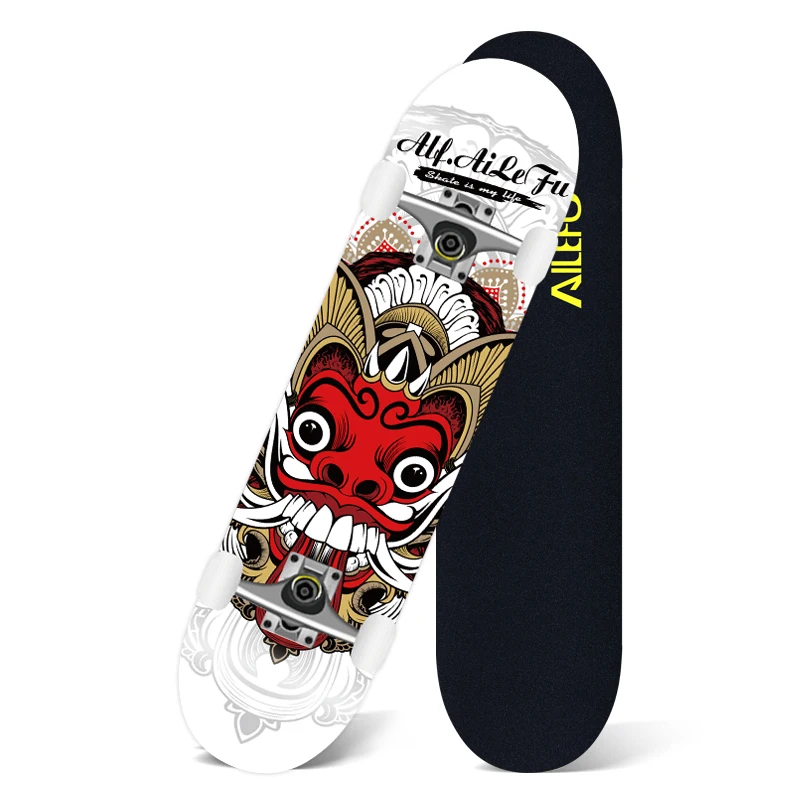 تصميم بالجملة رخيص لوح تزلج احترافي من خشب القيقب المخصص الخاص بك ألواح تزلج كاملة