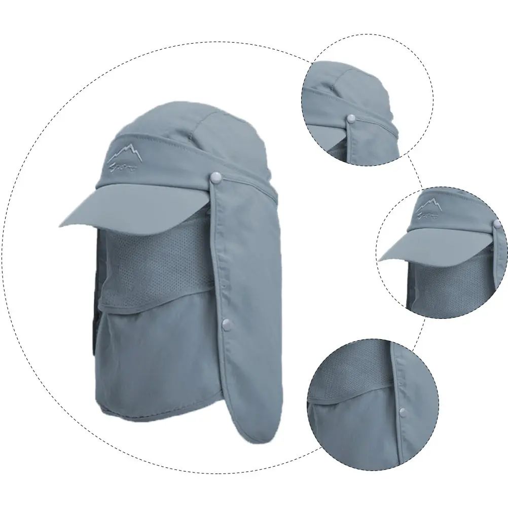 

Wide Brim for Men Women Sun Protection Hat Men Headgear Deep Gray Fishing Hat UV Protection Dust Proof Portable Lightweight