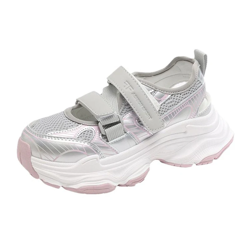 Letnia nowa platforma, masywna, oddychająca, siatkowe trampki kobieta, sandały sportowe na co dzień, Daddy Shoes, puste, oddychające buty