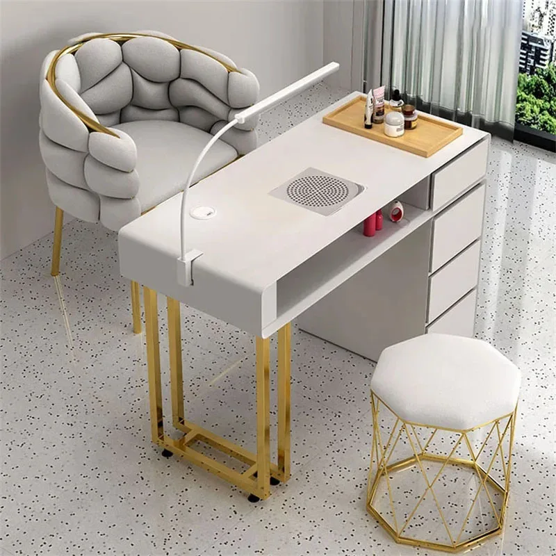 Modern Professional Manicure Table Single And Double Light Luxury Nail Tech Table Multifunctional manicure nail table station