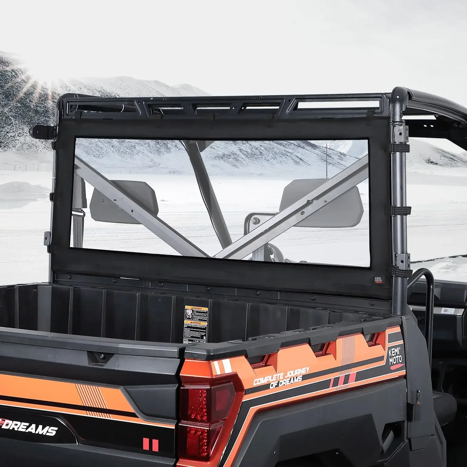 KEMIMOTO PVC Rear Soft Window Compatible with Polaris Ranger XP 1000 / XP 900 / 1000 2013-2024 UTV Waterproof Back Windshield