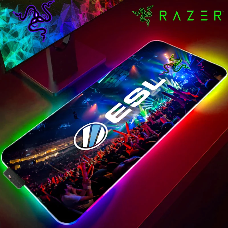 

ESL Razer Goliathus RGB Mouse Pad Gaming Keyboard Anime Office Accessories Desk Mat Cool LED XXL Mousepad Backlit Game Mats Pads