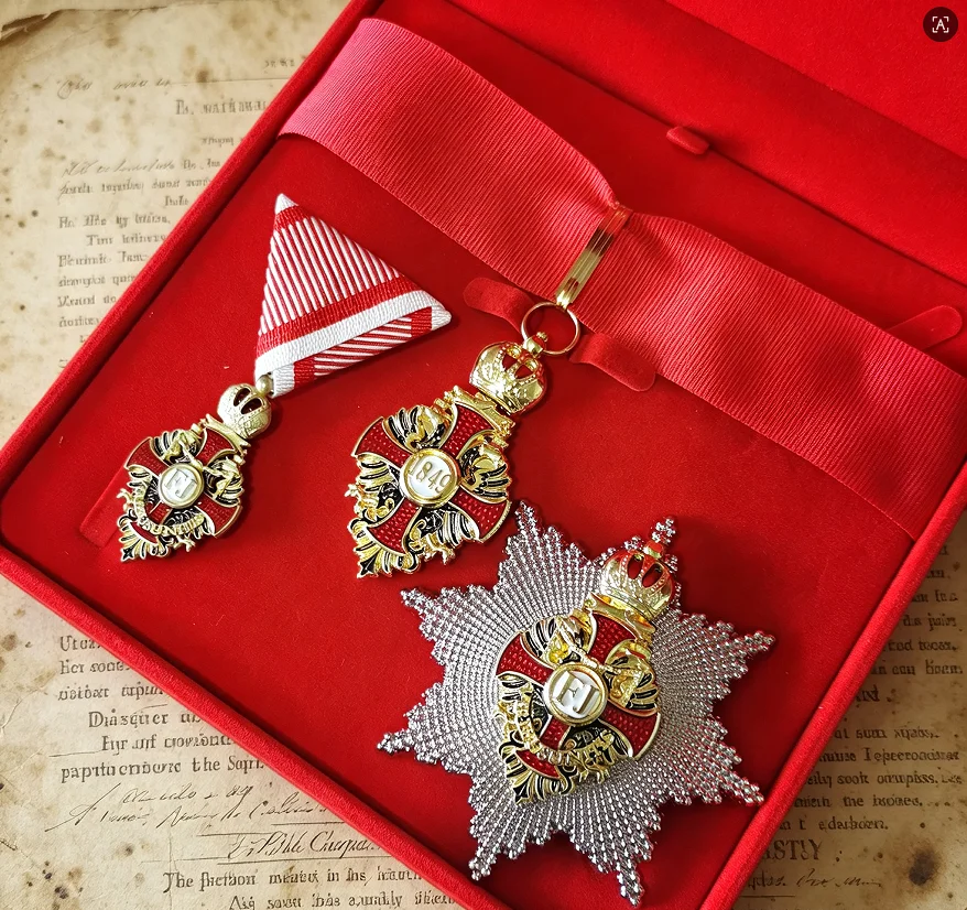 Austro-Hungarian Empire Order of Franz Joseph Grand Cross Set Medal Star Badge with Box Historical Military Reproduction