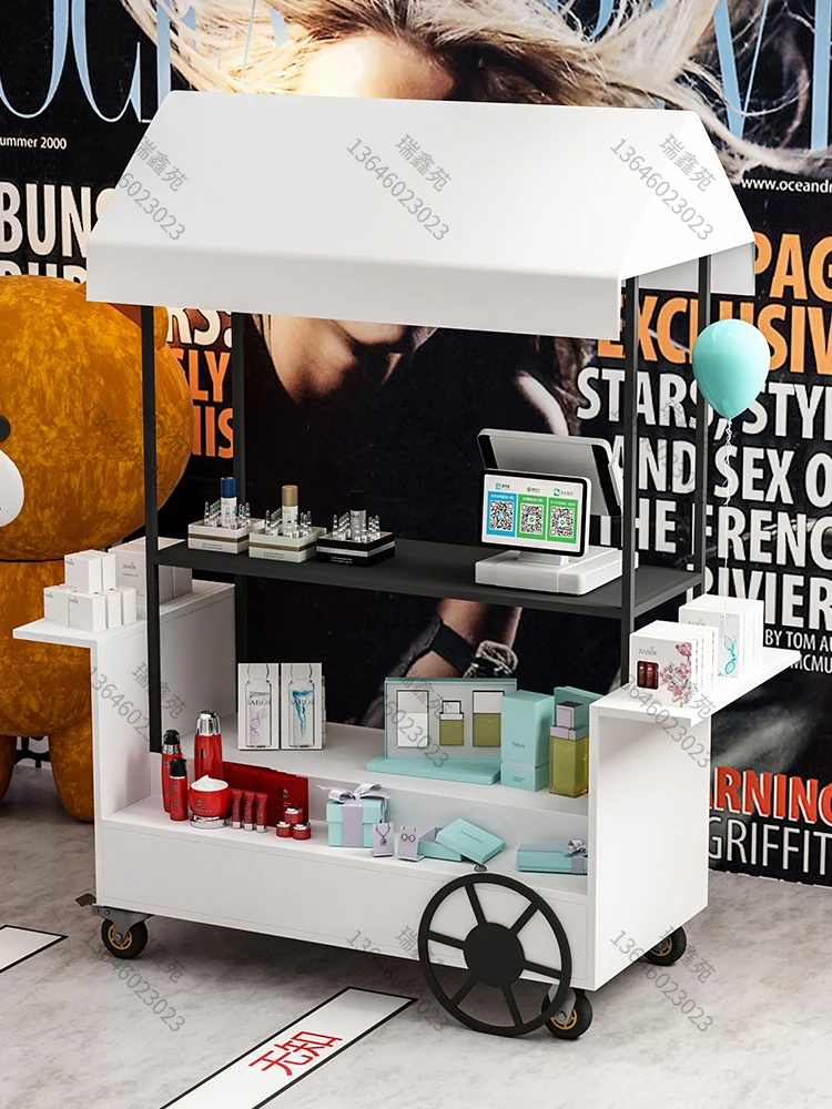 Display platform for small cart stalls, shopping malls, float promotions, and promotional activities