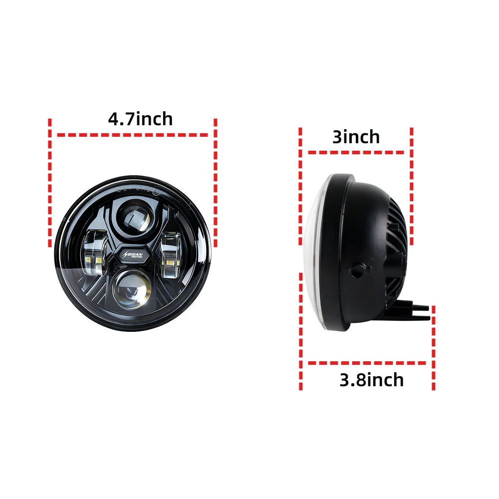 High Bright White LED Fog Light with Housing, 80W Round Replacement Fog Lamp Fit Toyota Tacoma Solara Sequoia Specific Models