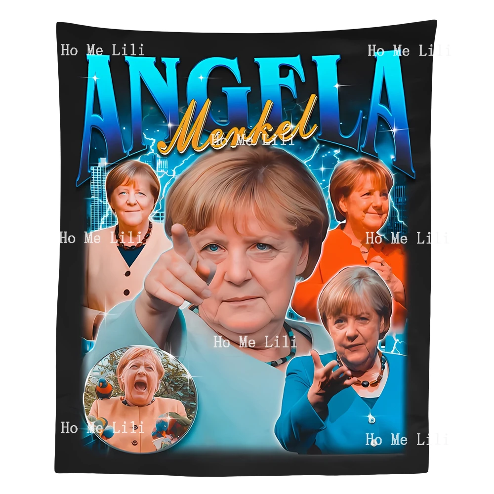 

Angela Merkel 90s Retro Fan Tribute Homage Tapestry For Livingroom Decor