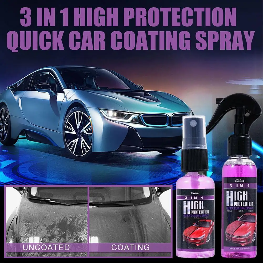 3 In 1 Quick Coating Spray High Protection Car Coating Spray Set Paint Car Restorer 3PCS Coating Ceramic Repair S0R8