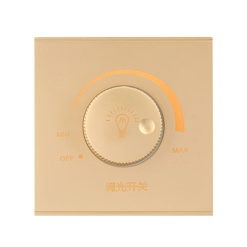 DepoGuye Wall-mounted LED dimmer on/off switch, dimming 15-300W, AC 220V-250V rotary dimmer switch, For dimmable LED lamps