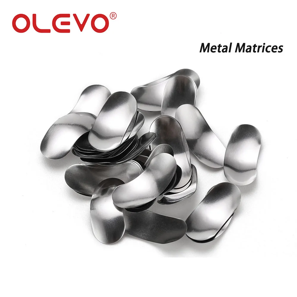 OLEVO 50 Pcs Dental Sectional Contoured Matrices Bands Refill Matrix Douban Molding Sheet Autoclave L/M/S With Ledge Odontologia