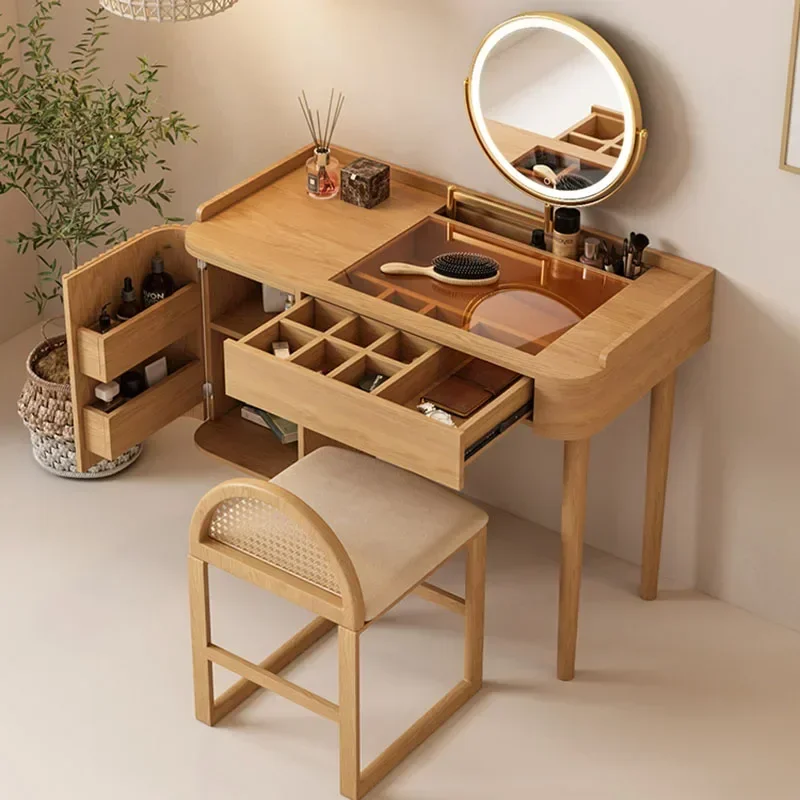 

Replica Luxury Dressing Table Storage Women Mirror Bedside Vanity Dressing Table Bedroom Bedroom Penteadeira Home Furniture