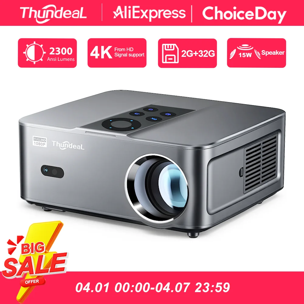ThundeaL TD98 Mini Full HD 1080P Portable Projector Android 2K 4K WiFi 2G 32G TD98W Mini Smart Video Home Theater Beam Projector