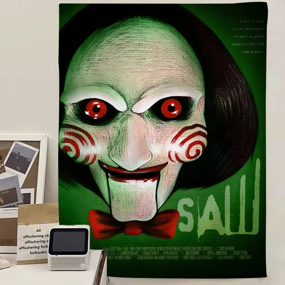 Vintage Saw Horror Movie DIY Wall Tapestry for Living Room Home Dorm Decor Wall Art Decor