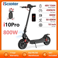 iScooter i10Pro 800W Electric Scooter 48V15Ah Battery eScooter 10inch 45KM/H Speed 50-60km Range Electric Kick Scooter with APP