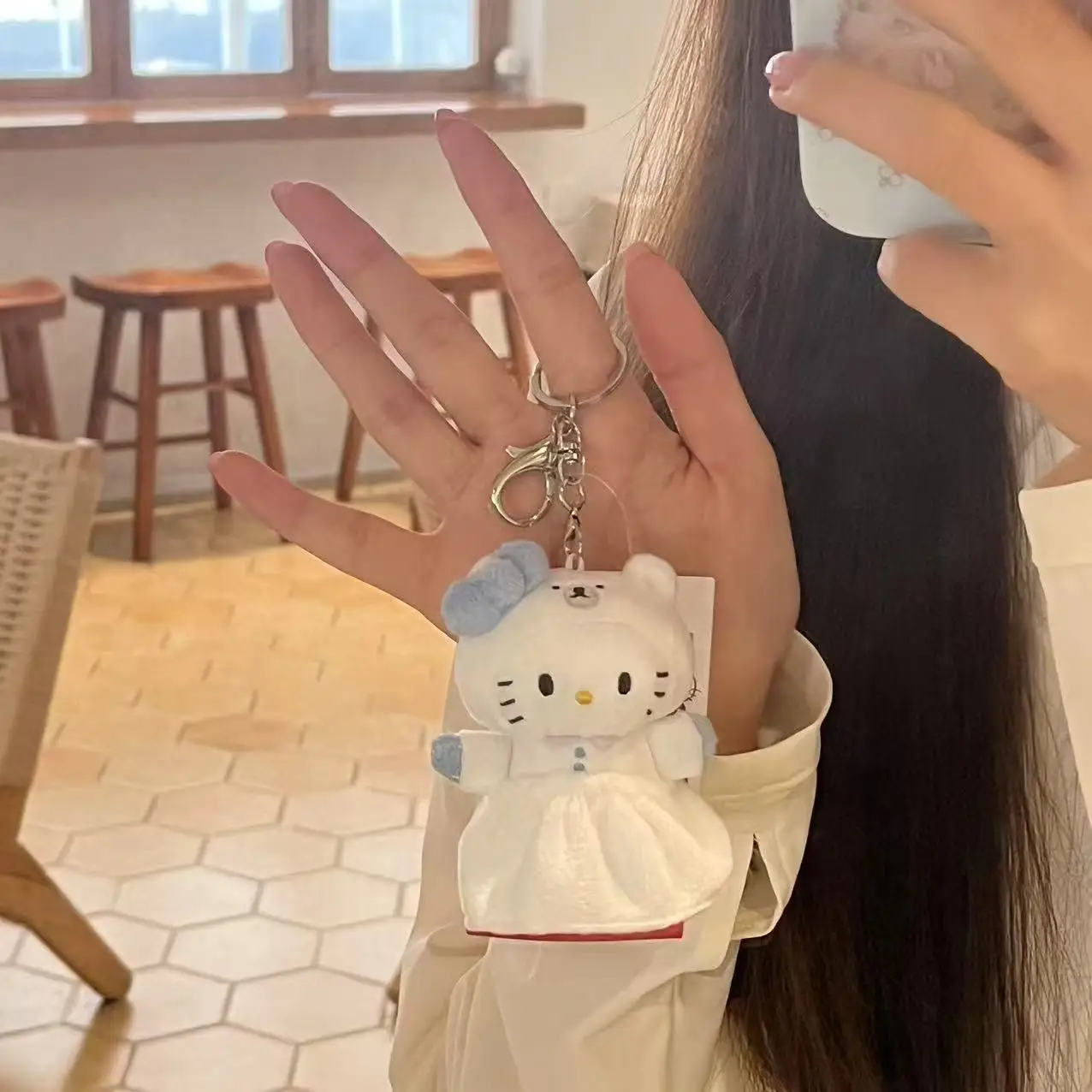 

MINISO японский я сотрудничество маленький белый медвежонок HelloKitty сумка кулон плюшевая игрушка KT кошка кулон брелок кулон