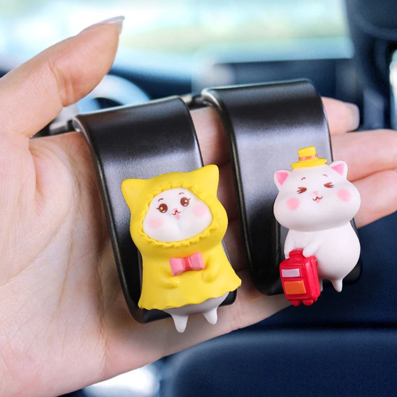 Cartoon Pig Duck Rear Seat Back Hook Headrest Holder Storage Hanger Multi-function Organizer Auto Car Interior Accessories image 3