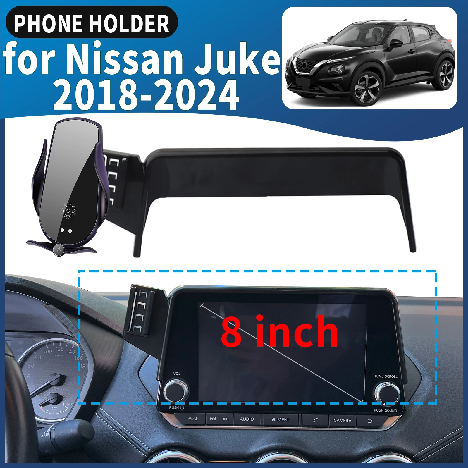 

fit for Nissan Juke F16 2018-2024 8inch Car Phone Holder Mount Vehicle-Specific GPS Navigation Easy Installation accessoires